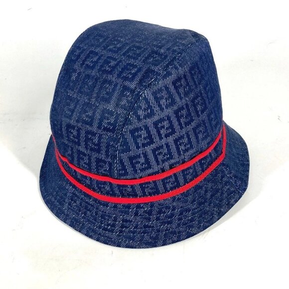 FENDI Zucca hat hat bucket hat bob hat hat polyester / cotton blue/Red main image 12